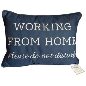 Working From Home Please Do Not Disturb Embroidered Throw Accent Pillow